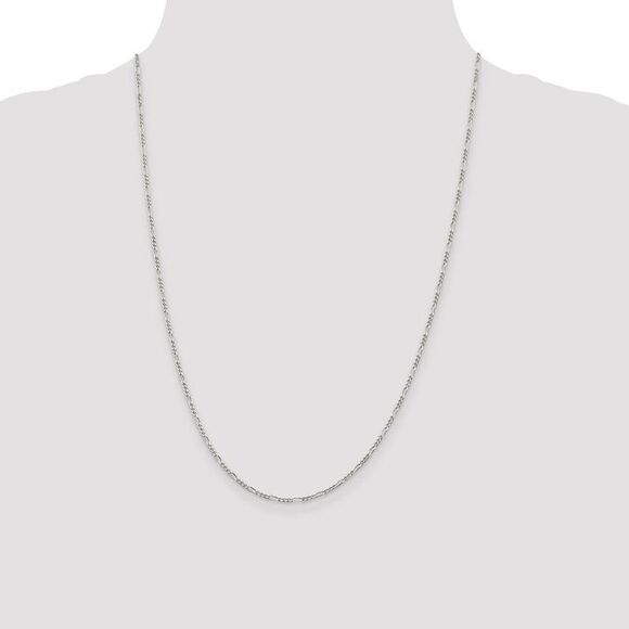 1.75mm Sterling Silver, Solid Figaro Chain Necklace, 24 Inch - Picture 2 of 8